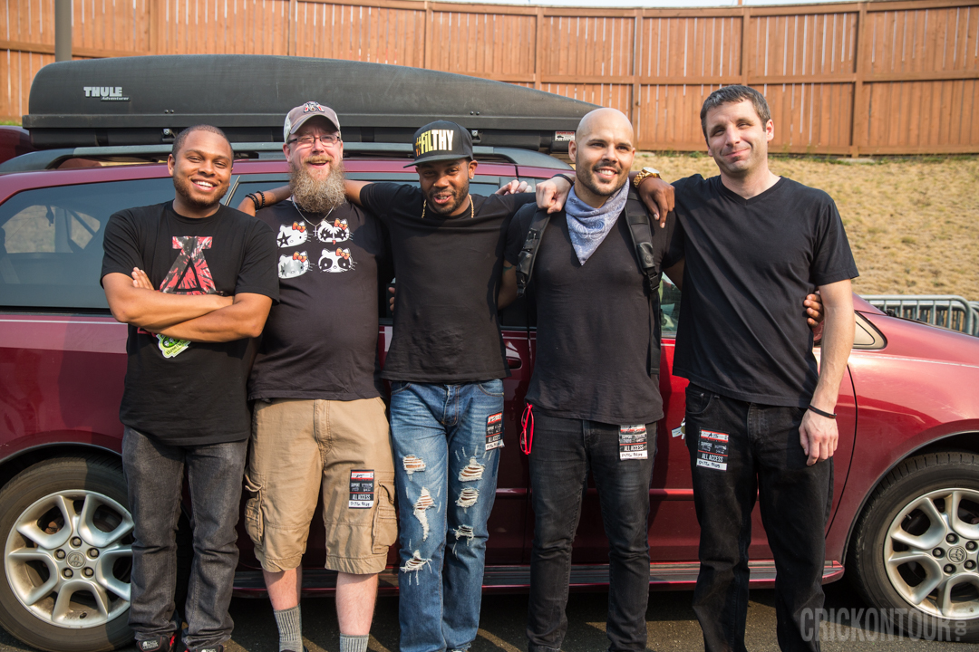 Ayron Jones and the Way crew after their performance at KISW's Pain in the Grass. (Photo: Alex Crick)