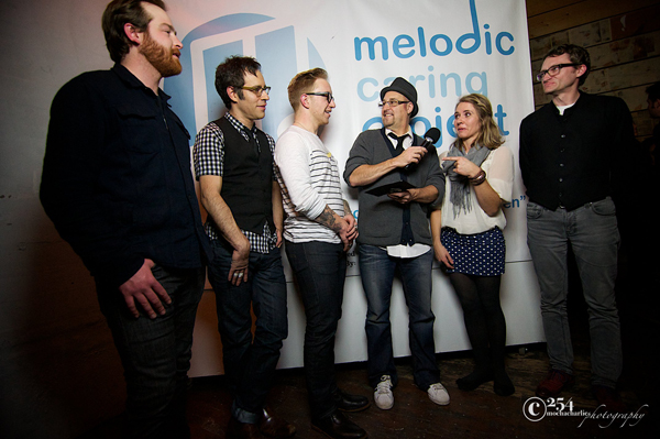 Seattle Living Room Show & Melodic Caring Project (1/5/13) Post set Interview w/ Campfire Ok (Photo by Mocha Charlie)