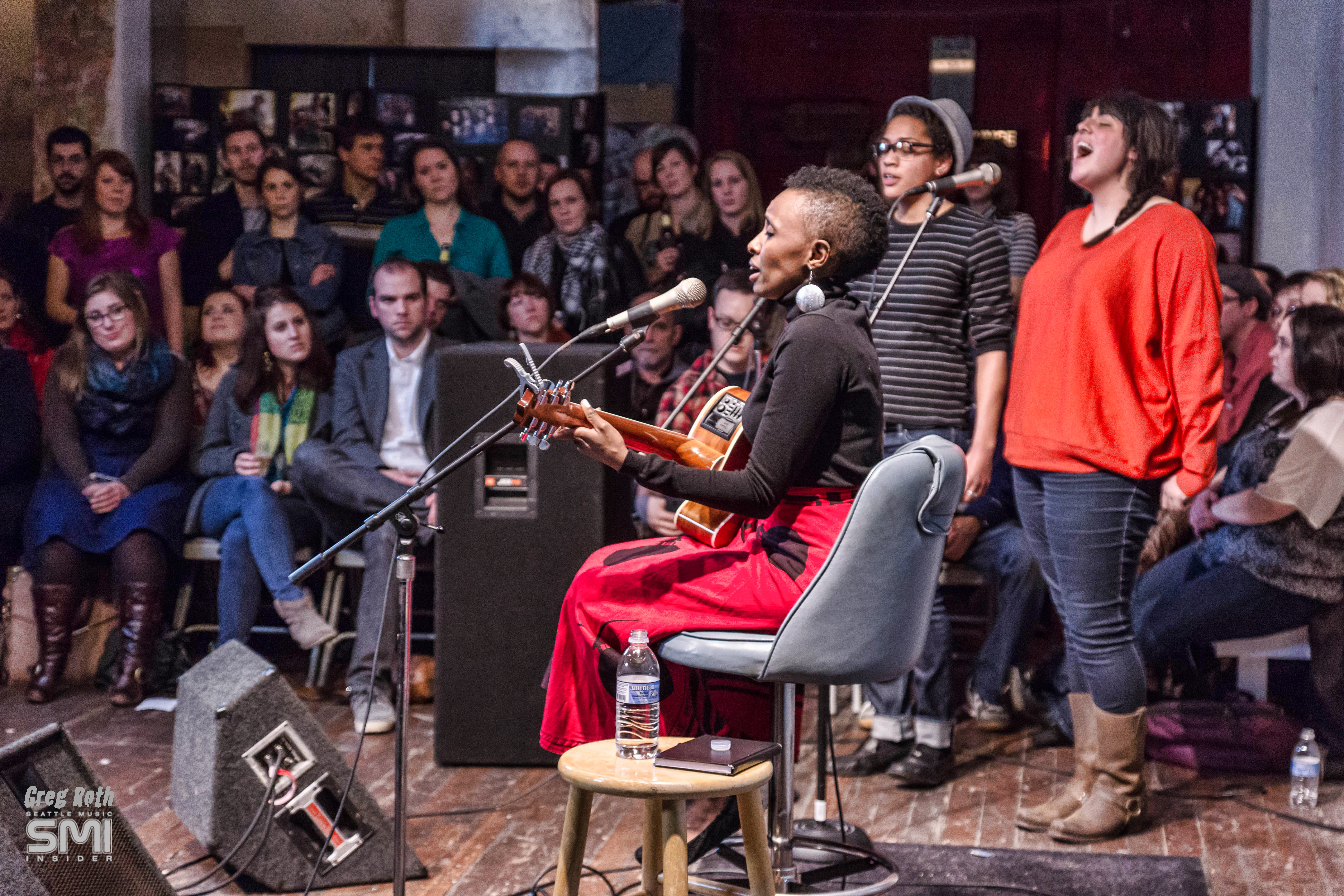 Naomi Wachira with Whitney Monge @ Seattle Living Room Show (Photo by Greg Roth)