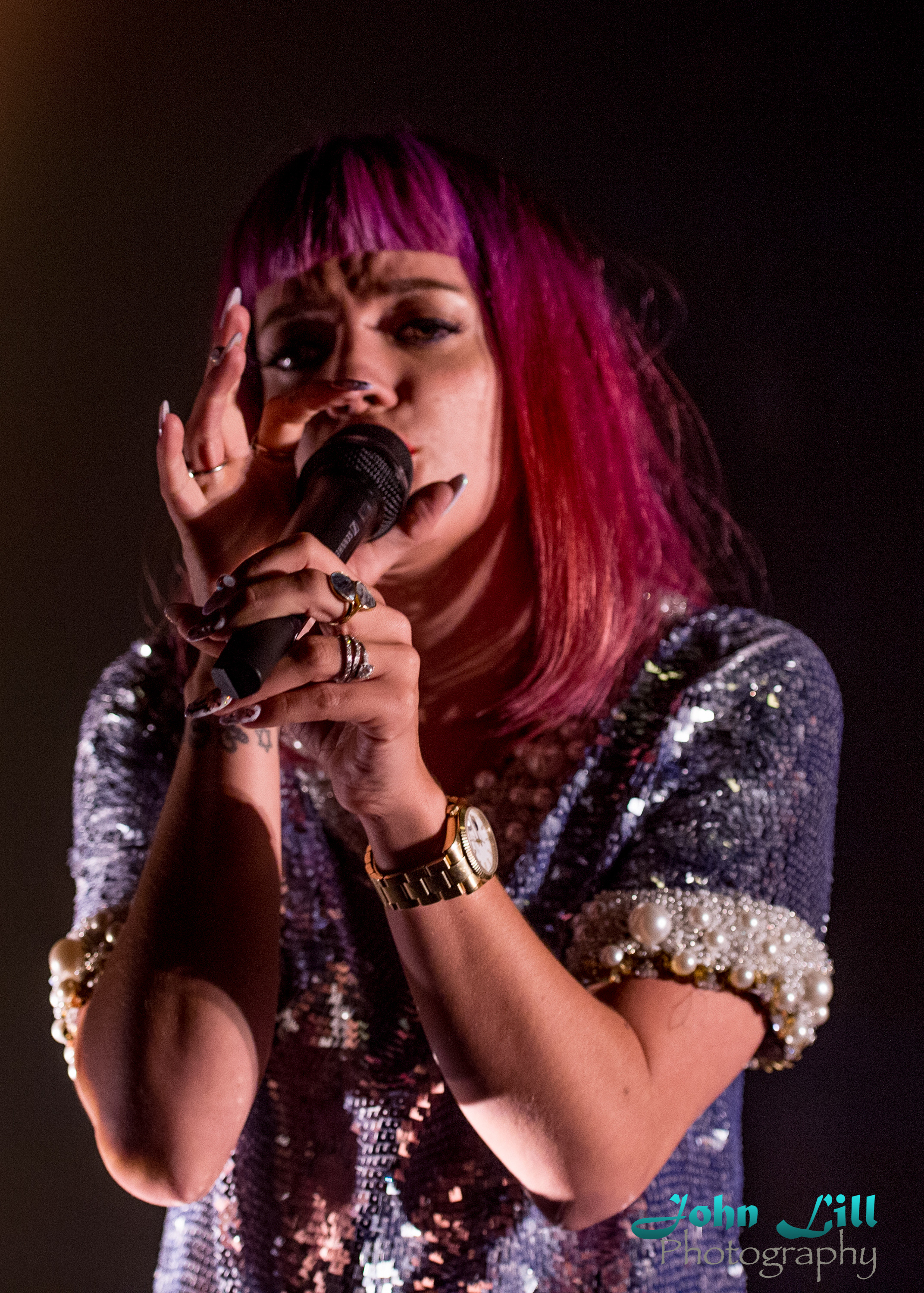 Lily Allen performs at the Paramount Theatre. Photo by John Lill