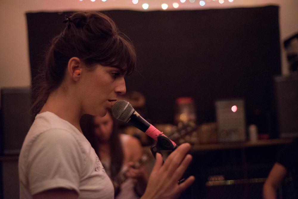 Molly in the practice space. (Photo by Christine Mitchell)